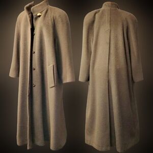 Vtg London Fog Olive green oversized military wool trenchcoat L unisex NWOT